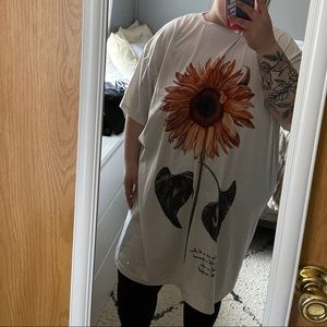 Over sized sunflower tee